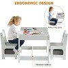 Kids Table and Chair Set, 4 in 1 Children Activity Table w/Storage, Removable Tabletop, Blackboard, 3-Piece Toddler Furniture Set for Art, Crafts - 2 of 4