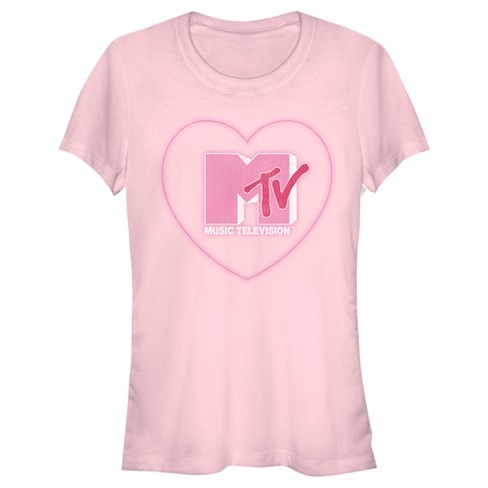 Juniors Womens MTV Valentine's Day Neon Heart Logo T-Shirt - image 1 of 4