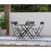 Carolina Living Bistro 36" Round Folding Outdoor Table - Umbrella Hole - Black - 4 of 4
