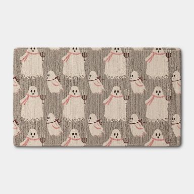 20"x34" Ghost 'BOO' Bone Parlour Reversible Halloween Scatter Floor Mat - Hyde and EEK! Boutique™