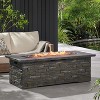 GDFStudio Dunnigan Outdoor 50,000 BTU Lightweight Concrete Rectangular Fire Pit Table, Natural Stone - 2 of 4