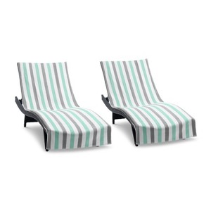 Arkwright Cabo Cabana Chaise Lounge Cover - (Pack of 2) 100% Cotton Terry Towels, Pool Chair Covers for Outdoor Beach Furniture, 30 x 85 in - 1 of 4