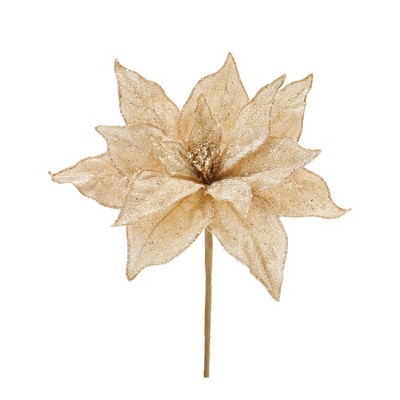 Melrose Glittered Poinsettia Stem (Set of 6)