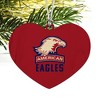 American University Eagles Logo Heart Love Wood Christmas Tree Holiday Ornament - 2 of 3