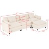 108'' L-Shaped Modular Sectional Sofa with Ottoman, Deep Seat Chenille Couch with Pillows for Living Room Apartment-3irtyhousy - 4 of 4