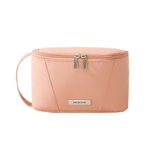 Anna-Kaci Rectangular Travel Toiletry Bag with Dual Zipper and Side Handle 8.5x3.5x5in - Mauve Pink - 1 of 4