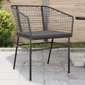vidaXL Garden Chair Brown PE rattan, powder-coated steel Standard - 1 of 4