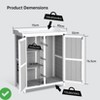 Outdoor Potting Bench with Metal Work Top Waterproof Garden Storage Cabinet Wooden Garden Work Bench with Adjustablev Shelves & Double Doors - 4 of 4