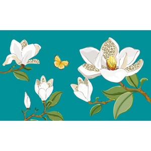 Evergreen Leopard Magnolia Welcome Washable Indoor/ Outdoor Mat Indoor and Outdoor Home Decor - 1 of 1
