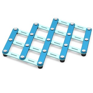 Itopfox 2-Piece Stainless Steel Trivet Set, Stretchable Heat-Resistant Mats for Hot Pots & Pans, Two-Tone Blue Design, Protects Countertops & Tables - 1 of 4