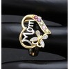 Mom Heart Ring Cz Gold Plated Engraved to Mom With Love Womens Ginger Lyne Collection - 3 of 4