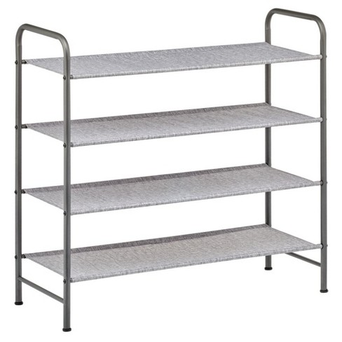 Mdesign Metal And Polyester 4 Tier Shoe Storage Organizer Rack Graphite Gray Target