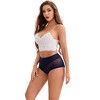 INSPIRE CHIC Women's High-Waisted Hollow Lace Mesh Full Coverage Seamless Breathable Cotton Briefs - 4 of 4