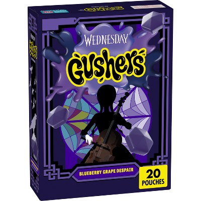 Fruit Gushers Halloween Wednesday Blueberry Grape Despair Fruit Flavored Snacks - 16oz/20ct