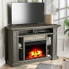 Festivo 50" Corner Freestanding Electric Fireplace Brown - 2 of 4