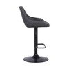 Anibal Contemporary Adjustable Counter Height Barstool Black/Gray - Armen Living: Swivel, Low Back, Steel Frame - 3 of 4