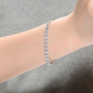 Guili Sterling Silver Rhodium Plated with Clear Marquise Cubic Zirconia Three-Row Horizontal Bracelet, Stunning Design with Sparkling Stones - 1 of 2