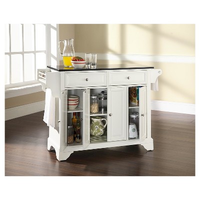 LaFayette White Granite Top Kitchen Island with Storage
