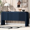 Okak 63IN Modern Curved Console Table, Entryway Table with 4 Doors and Adjustable Shelf, Narrow Console Table for Hallway, Living Room - 2 of 4