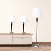 3pc Perennial Modern Sonoma Metal Lamp Set with Tapered Drum Fabric Shades Black/White - Lalia Home: Elegant Lighting for Living Spaces - 3 of 4