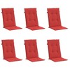 vidaXL Garden Highback Chair Cushions 6 pcs Red 47.2 in.x19.7 in.x1.2 in. Fabric - 3 of 4