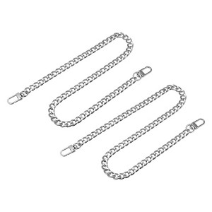 Unique Bargains Shoulder Bag Handbag DIY Iron Flat Purse Chain Strap with Buckles 2 Pcs - 1 of 3