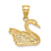 Black Bow Jewelry 14k Yellow Gold Diamond Cut Swan Pendant - 3 of 4