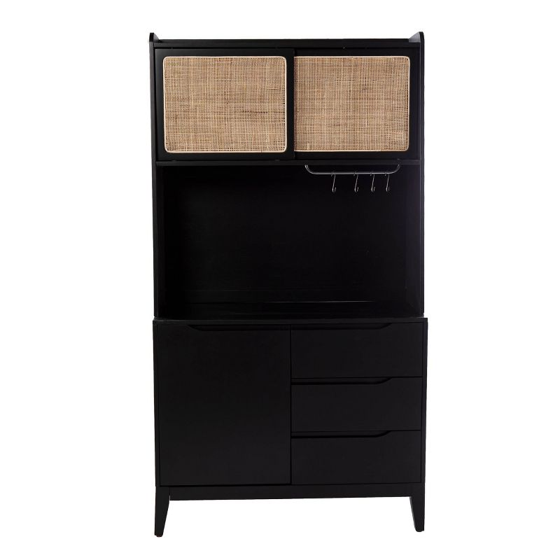 Groveholme Tall Buffet Cabinet with Storage Black/Natural - Aiden Lane, 5 of 12