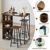 Whizmax Small Bar Table and Chairs Set for 2, 3-Piece Bar Table Set with 3 Tier Storage Shelves, Space Saving Table for Small Apartment, Living Room - 4 of 4