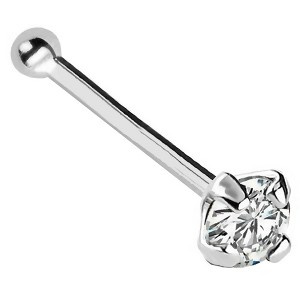 Jewelry Avalanche 22G 14K Gold Ball-end Nose Stud with Diamond - 1 of 3