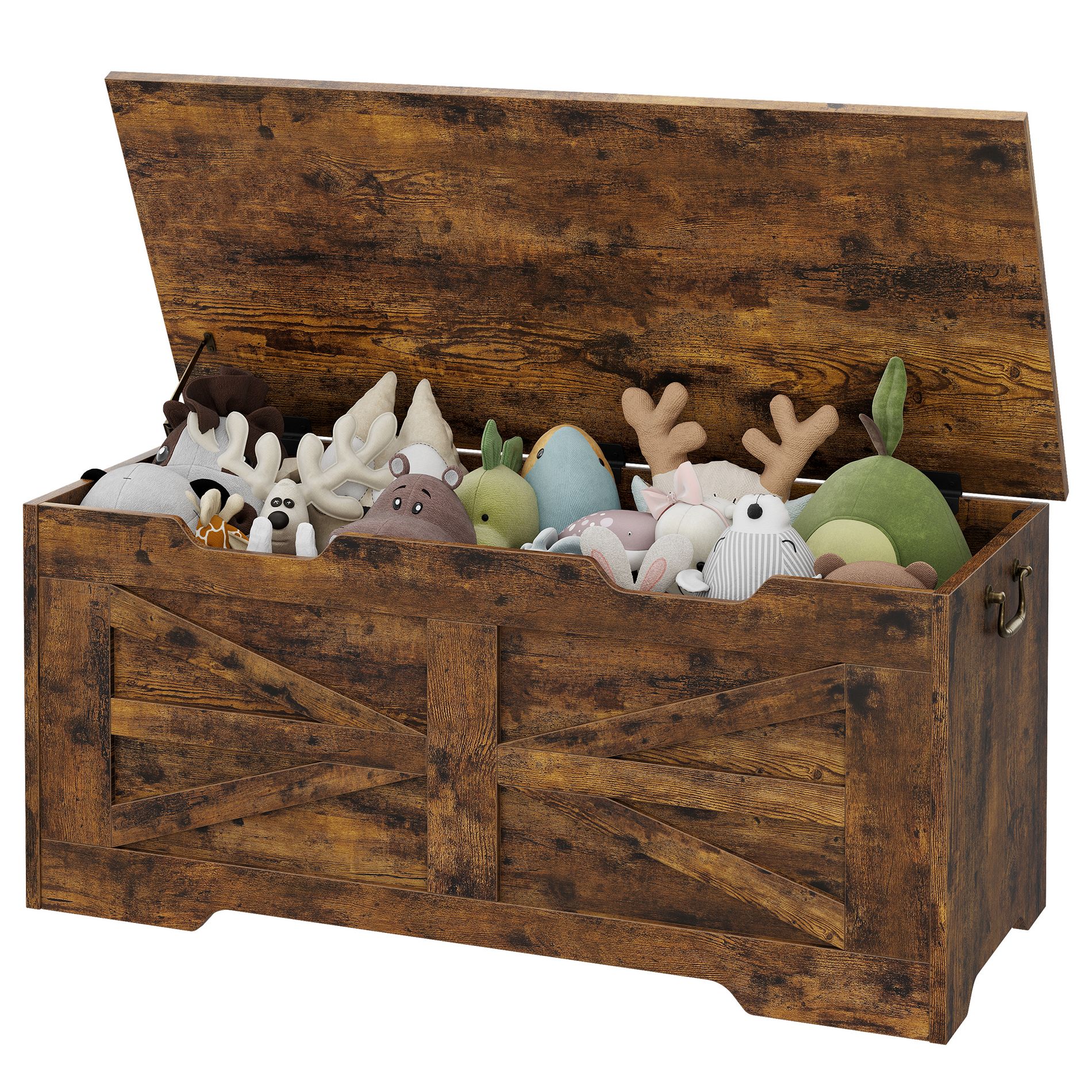 Storage Chest 39.4 Inch Toy Chest for Boys, Girls, Kids Wooden Toy Box with Lids and Safety Hinge, Entryway Storage Bench Chest, Storage Trunk