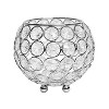 HomeRoots 4" Clear And Silver Faux Crystal And Metal Round Table Vase - 4 of 4