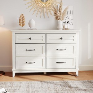 6 Dresser for Bedroom, 47" Wide Drawer Dresser with Storage Freestanding, Wooden Closet Storage Chest for Living Room, Bedroom, Entryway - 1 of 4
