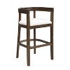 Christopher Knight Home Set of 2 Mary Upholstered Rubberwood with Open Curved Back Counter Height Barstools Walnut - 4 of 4