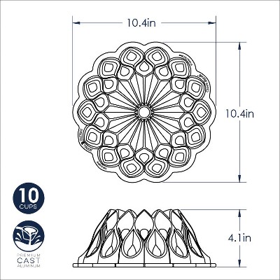 Gold Aluminum Non-Stick Crown Bundt Cake Pan