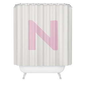 Deny Designs April Lane Art Block Monogram Shower Curtain - 1 of 3