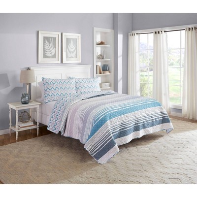 King 3pc Raine Quilt Set Lilac - Marble Hill