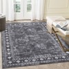 Washable Modern Bordered Rug Non Slip Low Pile Rug Soft Contemporary Throw Floor Cover Foldable Indoor Carpet for Living Room Bedroom Playroom - 4 of 4
