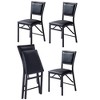 VECELO Foldable Dining Chairs Set of 2/4/6, No Assembly Heavy-Duty Metal Frame, Kitchen and Living Room Chairs, Black/Brown - 2 of 4