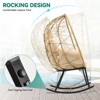 Rocking Egg Chair Wicker Patio Chair Resilient Egg Lounger Chair with Cushioned - 3 of 4