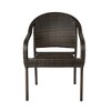 Balkene Home Rhodos Outdoor Café Wicker Stacking Hand Woven No Assembly All Weather Steel Powder Coated Frame Lightweight Portable - Black - Set of 4 - 4 of 4