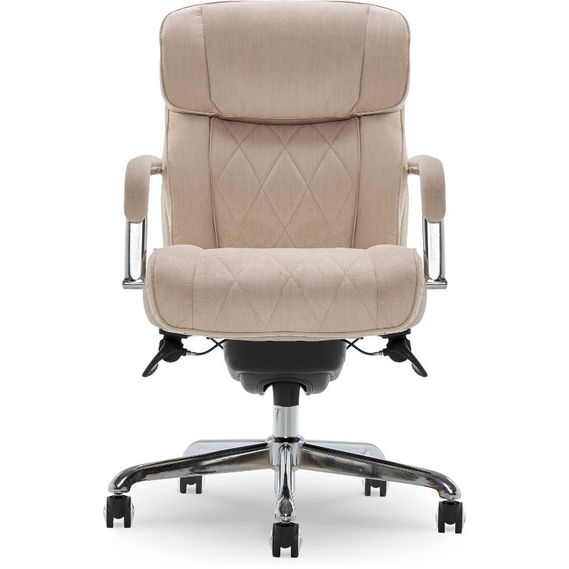Sutherland Quilted Fabric Office Chair with Padded Arms Cream - La-Z-Boy, 1 of 20