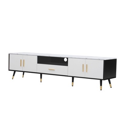 NicBex TV Stands for 80 inch TV,Entertainment Center with 2 Cabinets and Open Compartments,TV Console for Living Room, Bedroom, Home