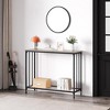 Glass Console Table with Vertical Stripes - Narrow with Shelves, Side Table Vintage, Hallway Table - 2 of 4