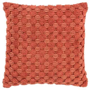 20"x20" Oversize Solid Textured Poly Filled Square Throw Pillow Terracotta - Rizzy Home