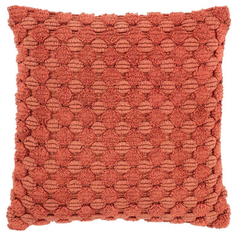 20&#34;x20&#34; Oversize Solid Textured Poly Filled Square Throw Pillow Terracotta - Rizzy Home, 1 of 9