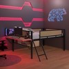 KTMBDW Low Loft Bed Twin/Full Size with Desk Gaming, Metal Loft Bed with LED and Storage Space, Safety Guard and Ladder, No Box Spring Needed - 3 of 4