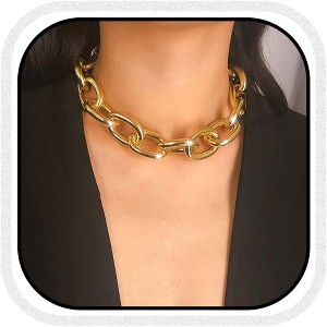 Summit Adventure Boho Choker Necklace Gold Cuban Link Necklaces Chain Fashion Jewelry for Women and Girls - 1 of 4
