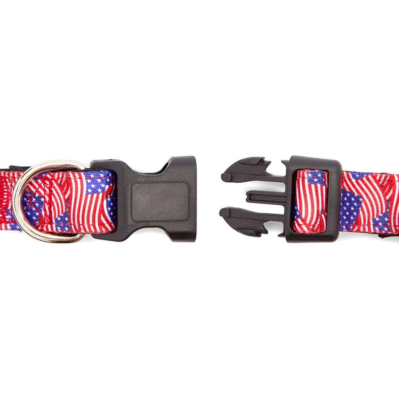 Zodaca 2 Piece Set American Flag Collar and Leash for Medium and Large Dogs, 5 of 9