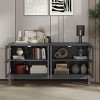 Okak Retro Sideboard Buffet Cabinet with Storage and 4 Rattan Door, Accent Cabinet with Transparent Glass for Kitchen Dining Room Entryway - 3 of 4